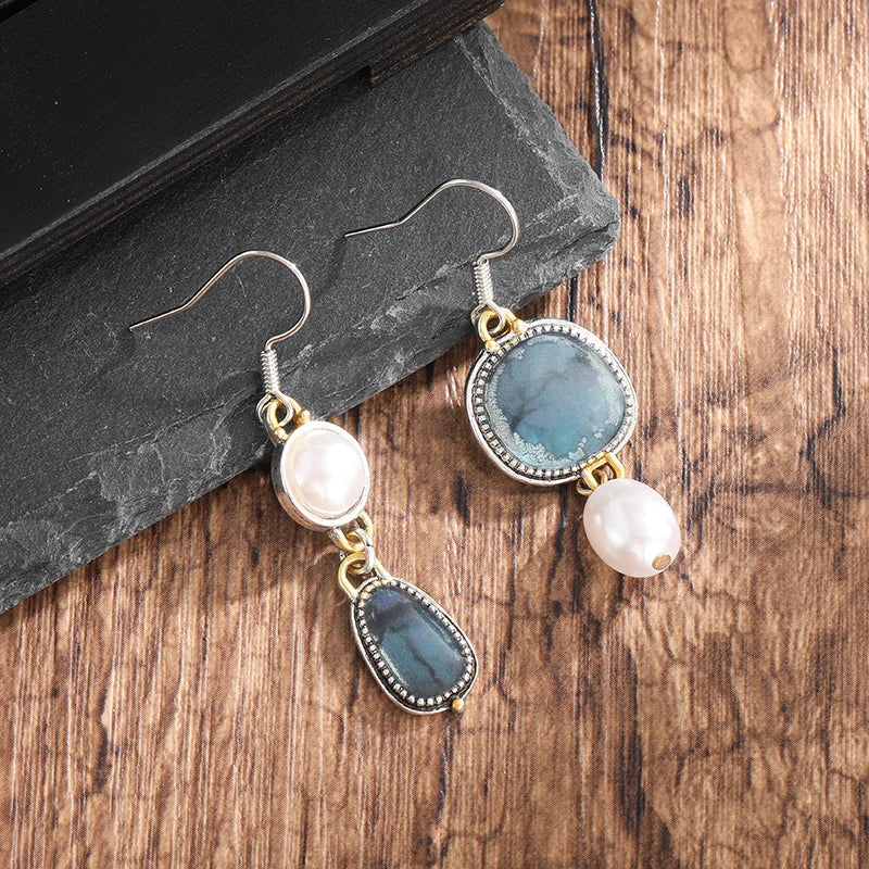 Kimberly Benn | Retro Blue Natural Stone Earrings
