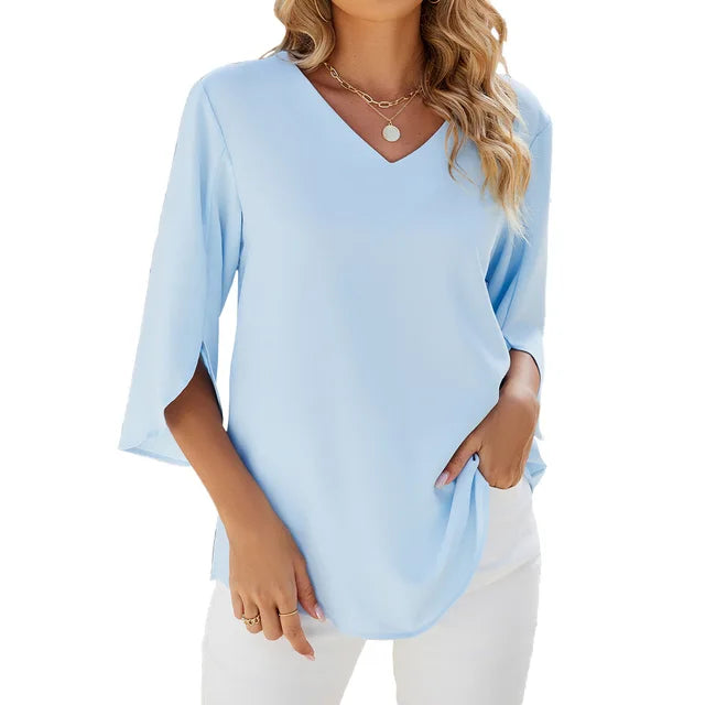 Kimberly Benn | Elegant V-Neck Blouse