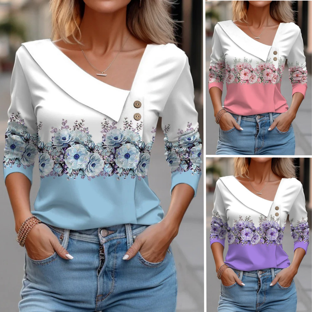 Kimberly Benn | Patterned Long Sleeve Blouse