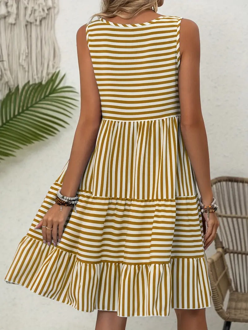 Kimberly Benn | Sleeveless Striped Sundress