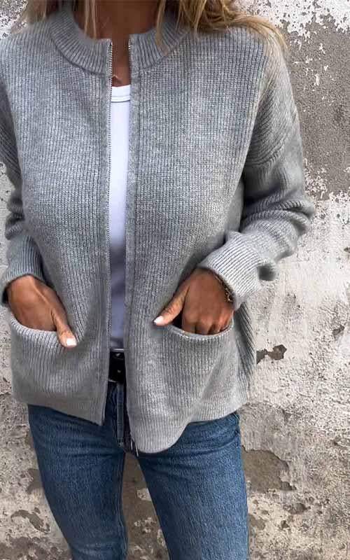 Kimberly Benn | Zip-Up Knit Cardigan