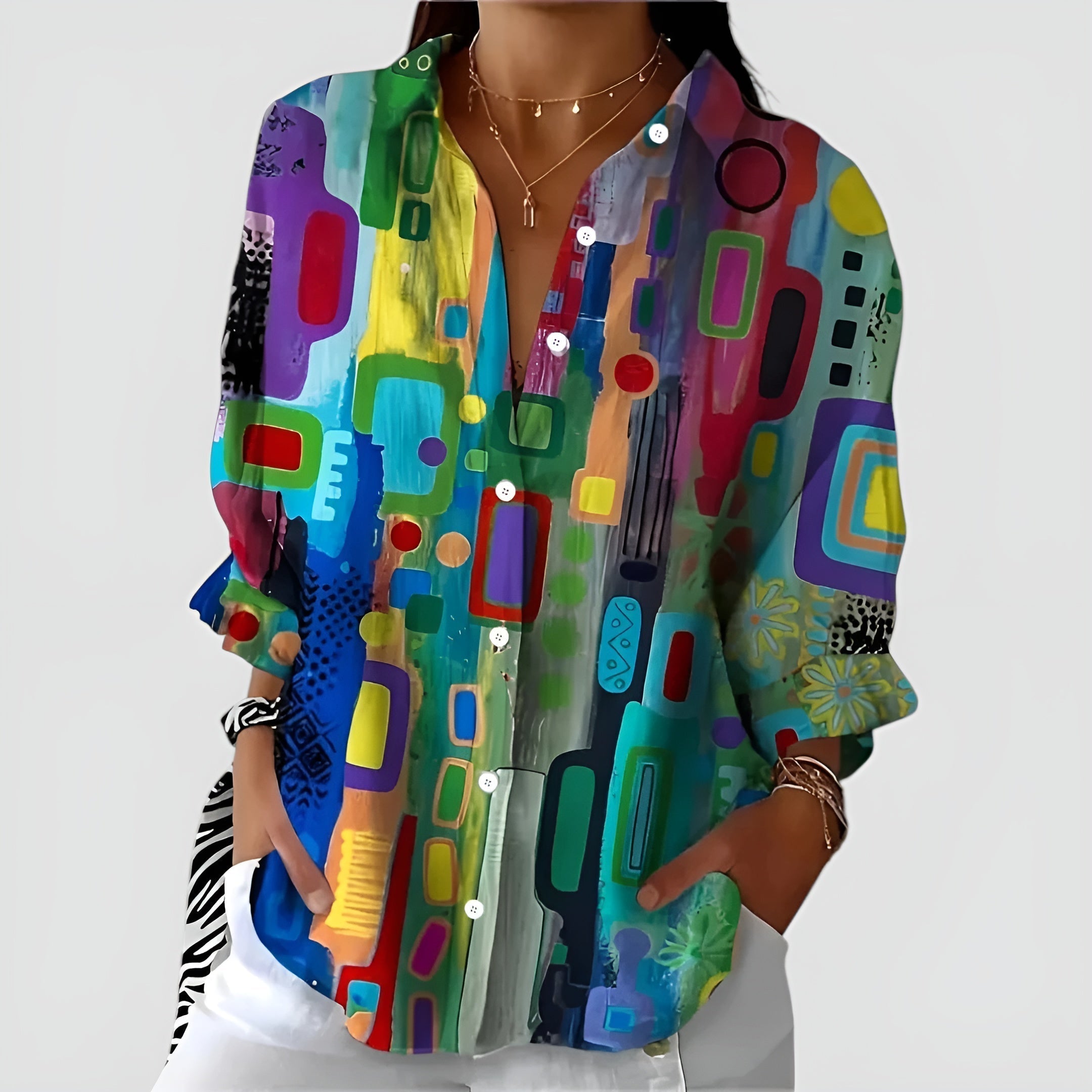 Kimberly Benn | Blouse With Geometric Pattern