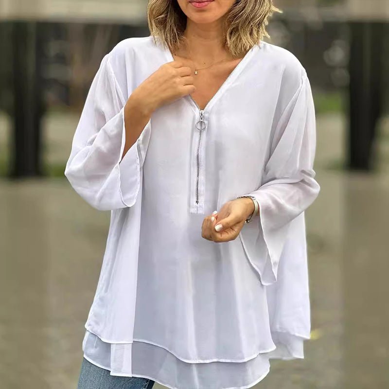 Kimberly Benn | Chiffon Zipper Blouse
