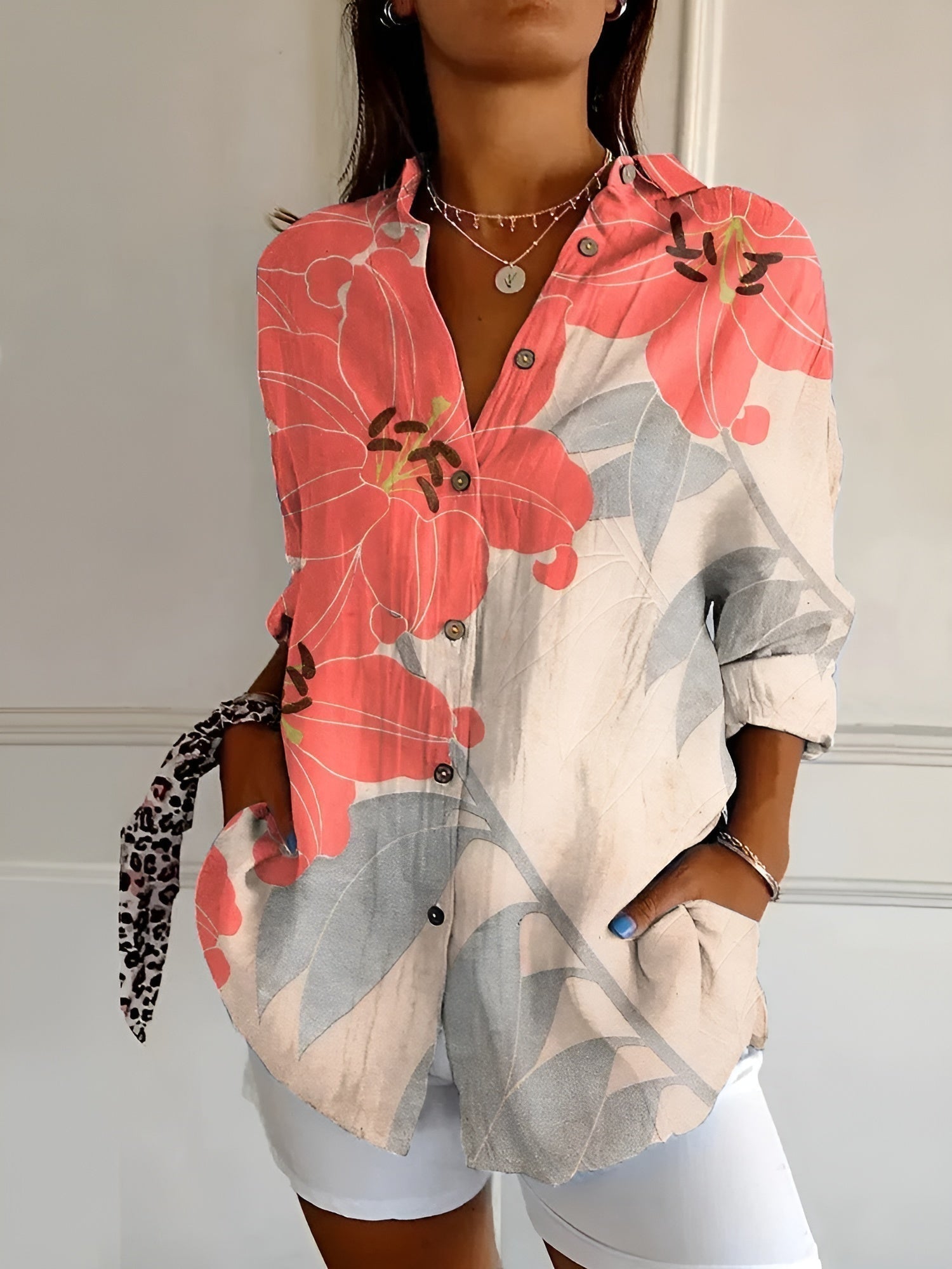Kimberly Benn | Elegant Floral Button Shirt