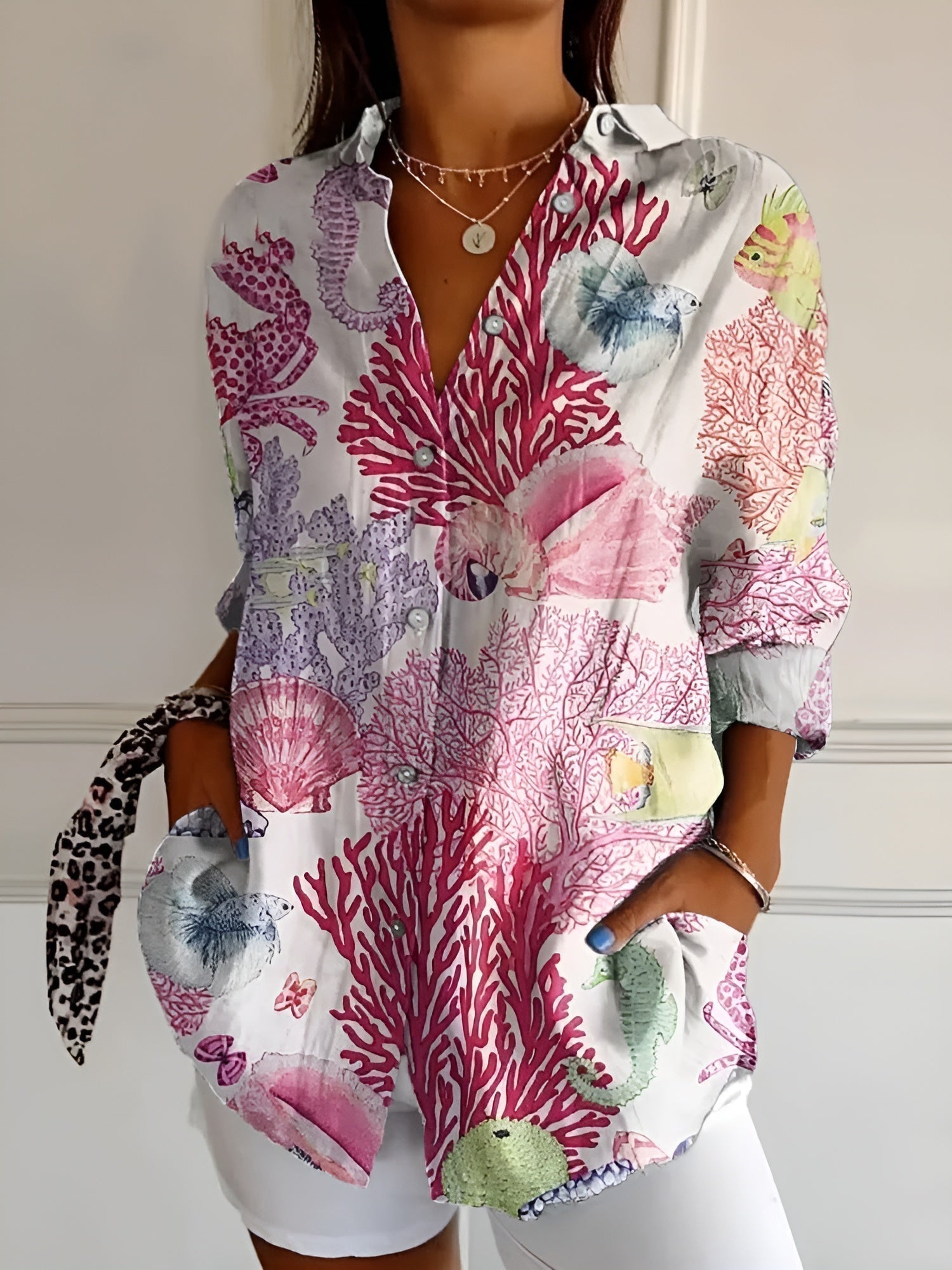 Kimberly Benn | Elegant Floral Button Shirt