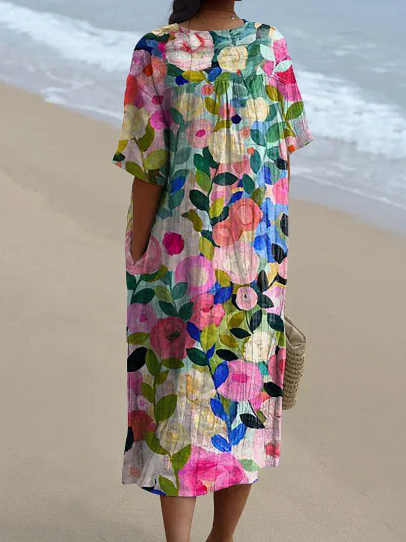 Kimberly Benn | Floral Garden Print Flowy Dress