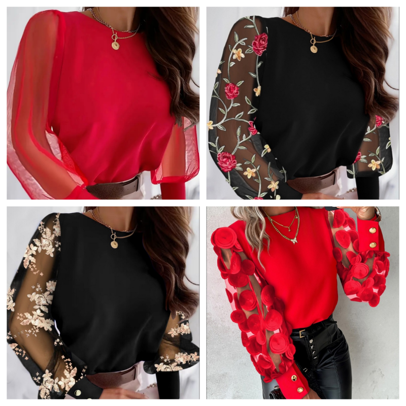 Kimberly Benn | Mesh Sleeve Top