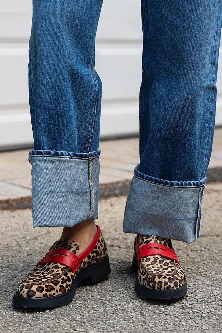 Kimberly Benn | Leopard Print Loafer With Red Detail