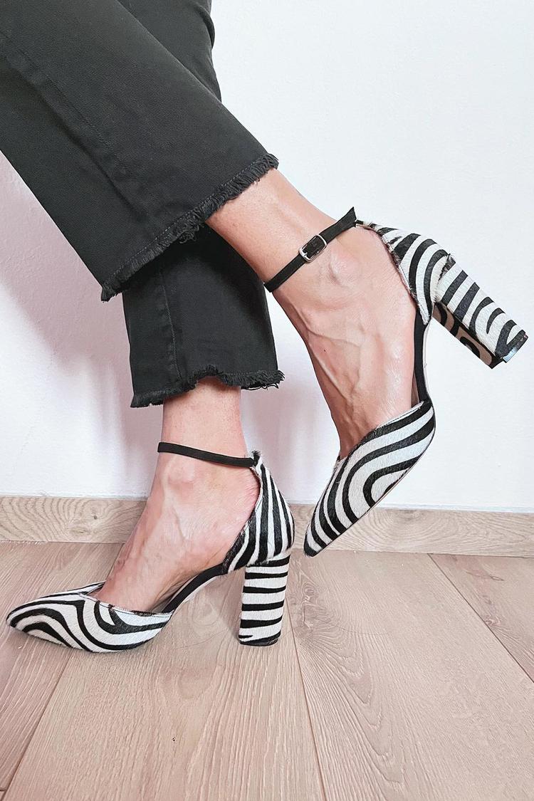 Kimberly Benn | Zebra Print Pumps With Ankle Strap