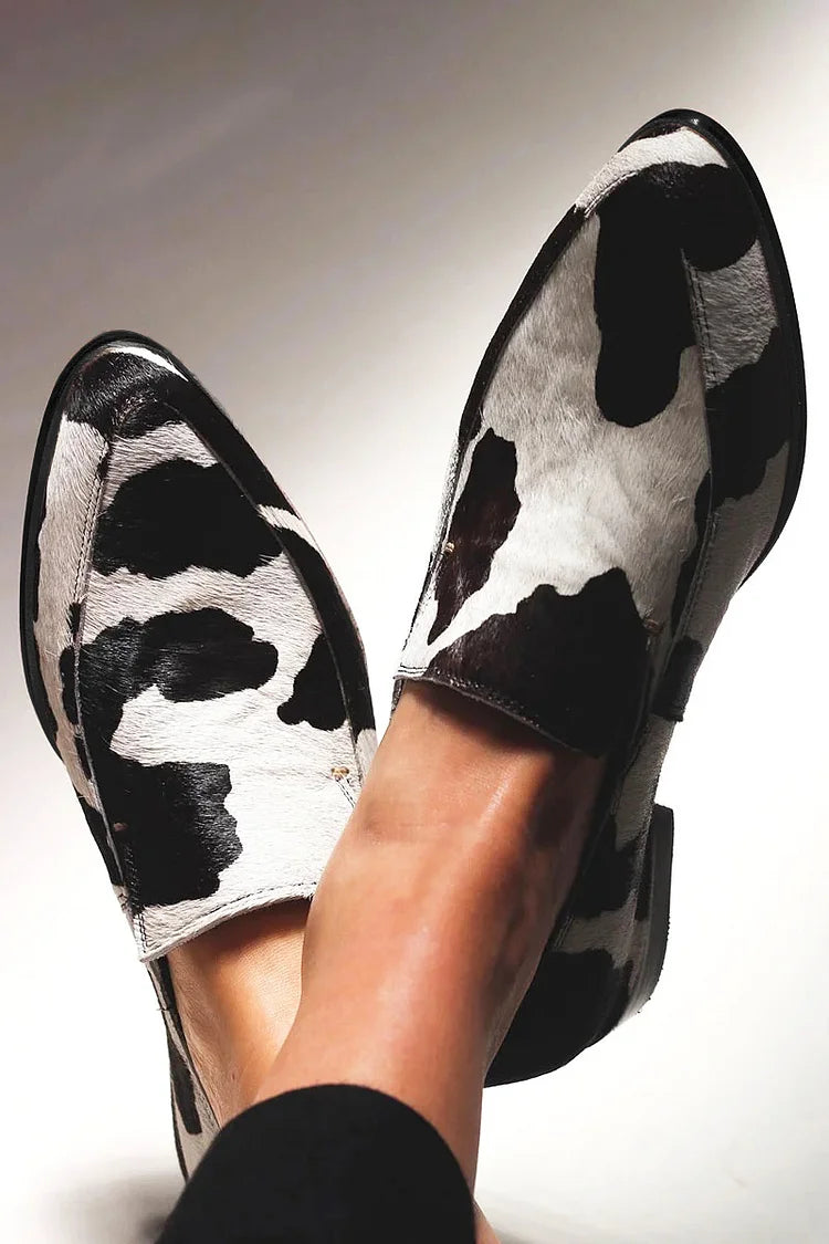 Kimberly Benn | Cow Print Slip-Ons