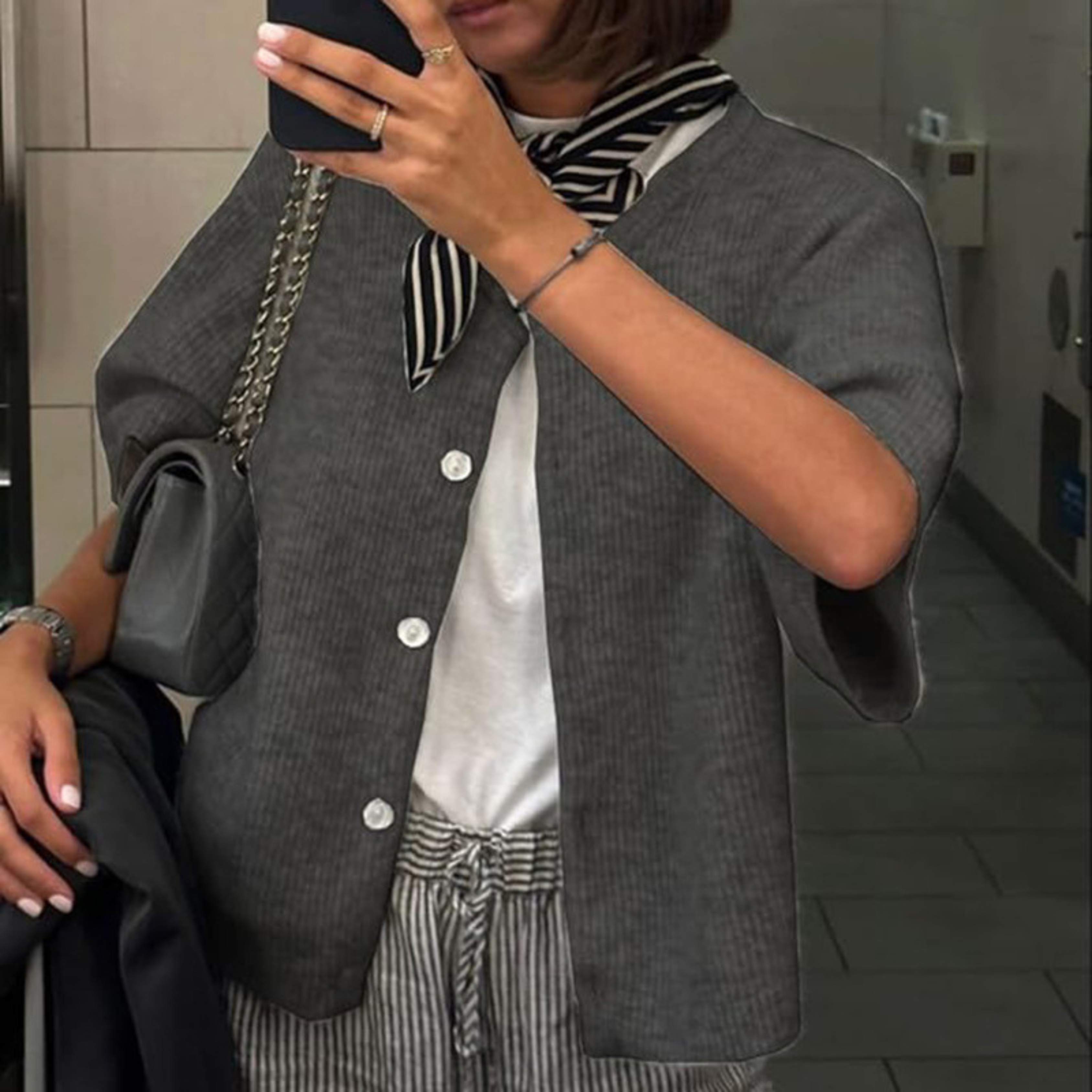 Kimberly Benn | Lightweight Short Sleeve Button Down Cardigan