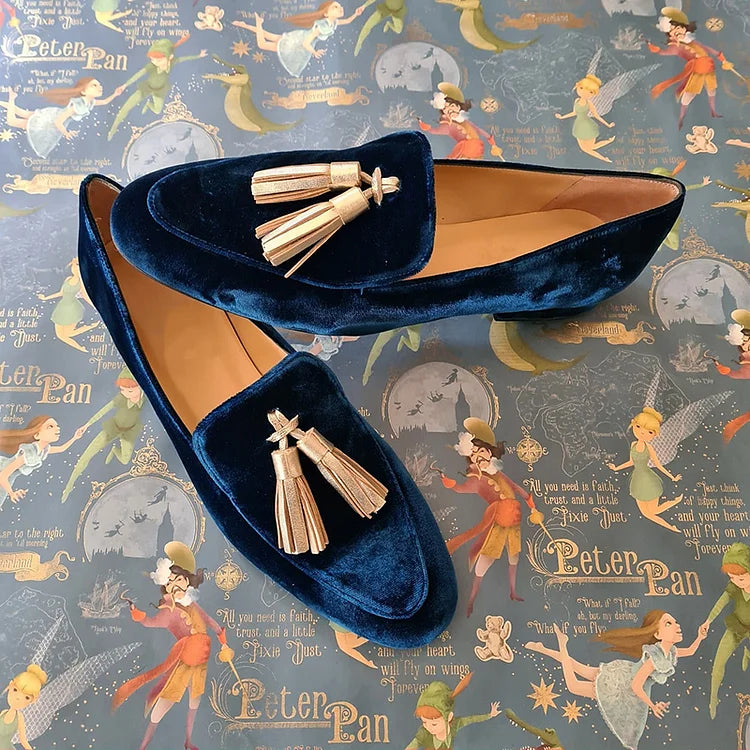 Kimberly Benn | Loafers In Midnight With Champagne Tassels