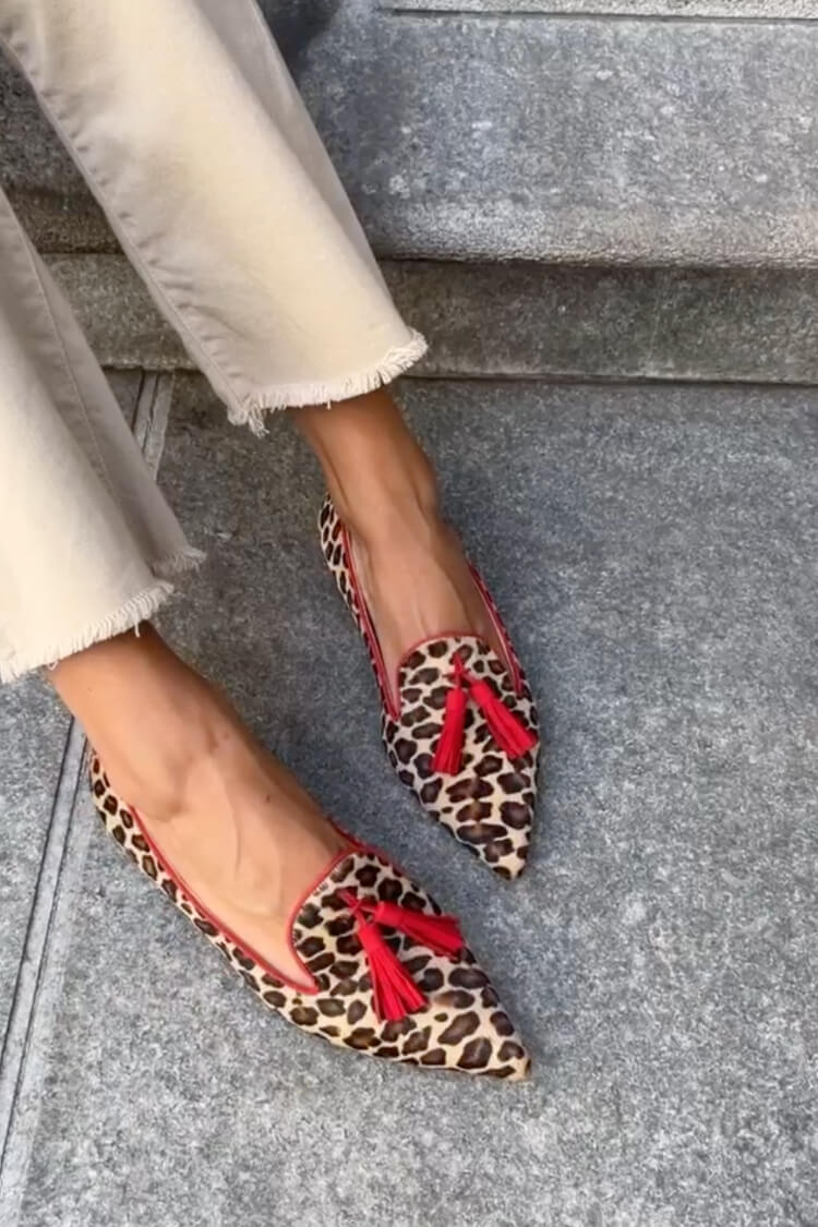 Kimberly Benn | Pointed Loafer With Red Tassels