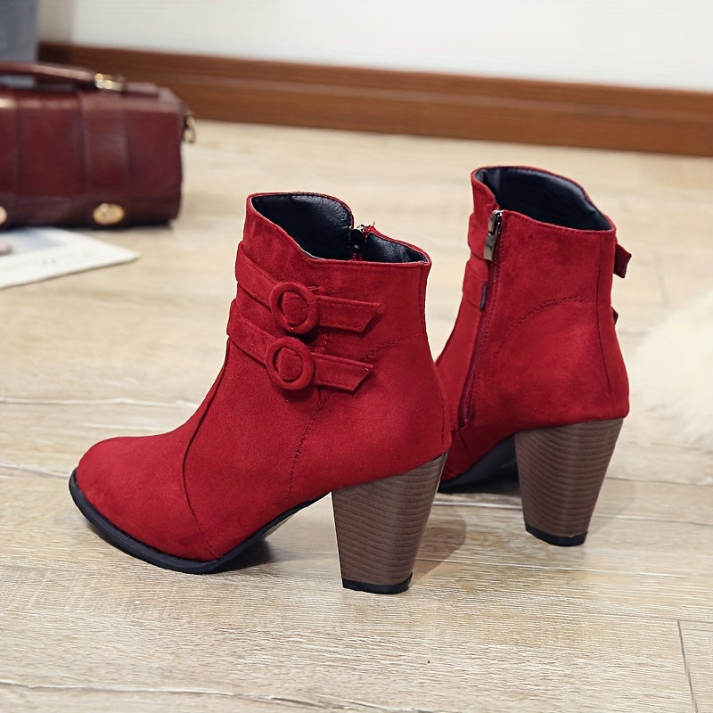 Kimberly Benn | Block Heel Ankle Boots in Soft Material
