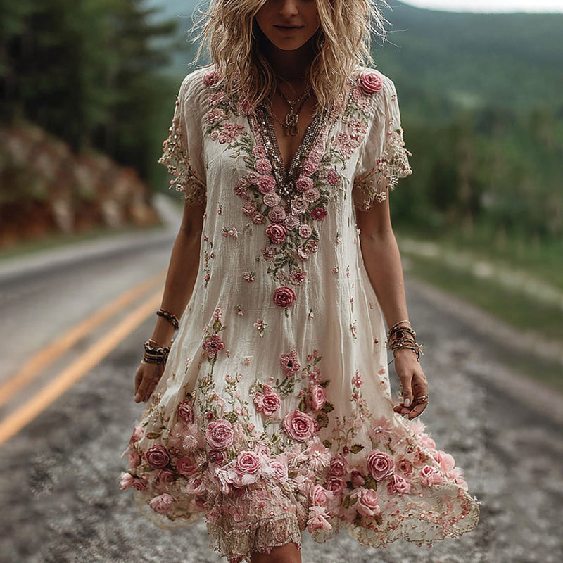 Kimberly Benn | Blossom Embroidered Boho Dress