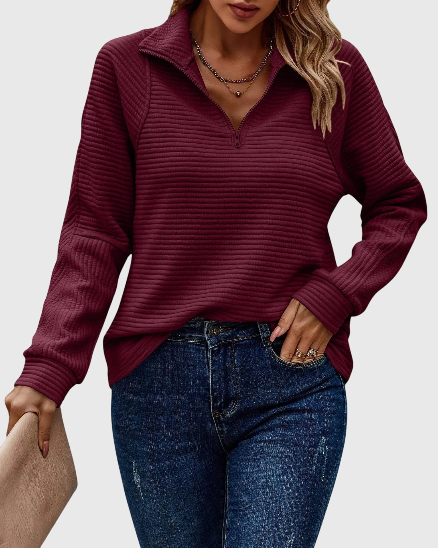 Kimberly Benn | Elegant Half-Zip Sweater