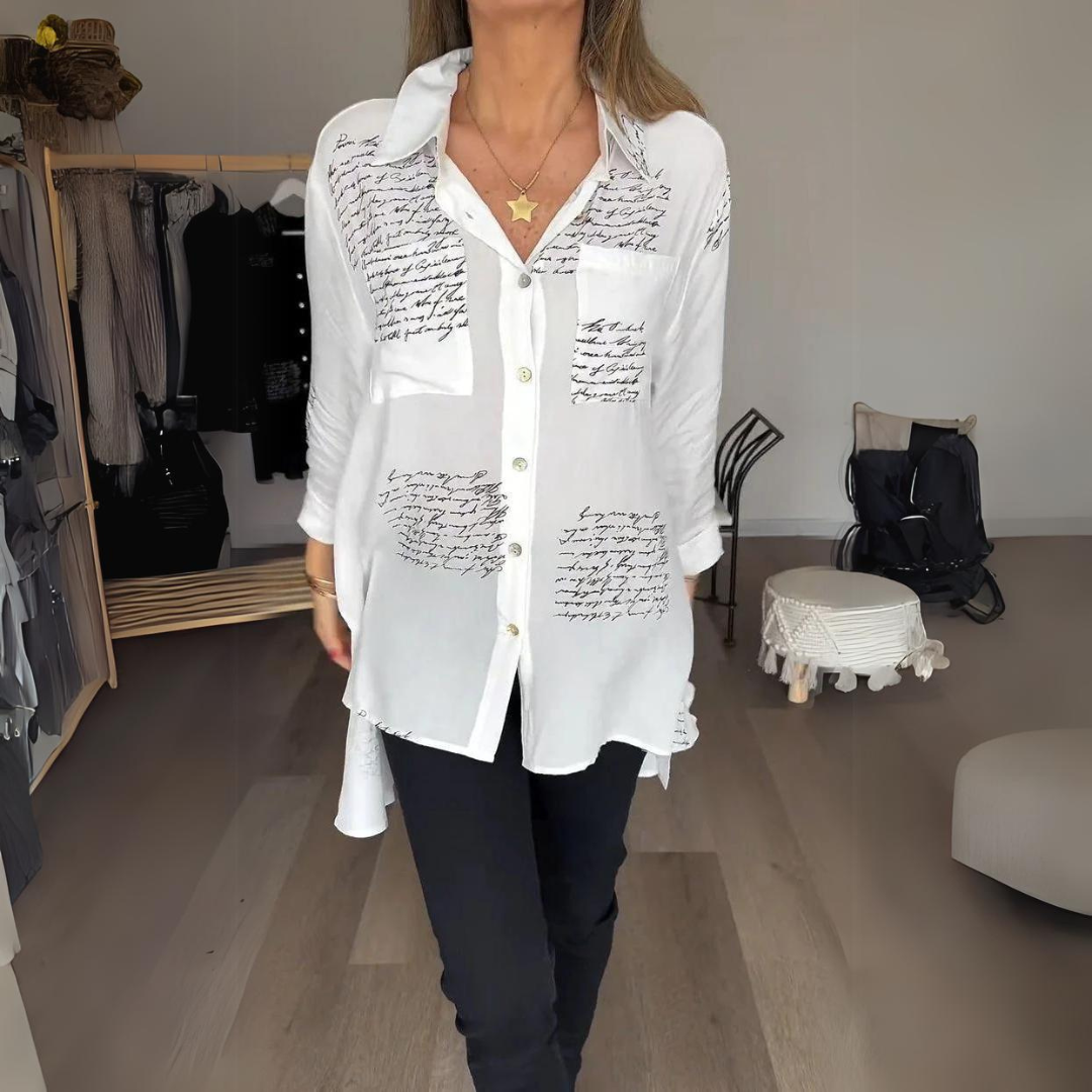 Kimberly Benn | Classic Handwritten Button-Up Shirt