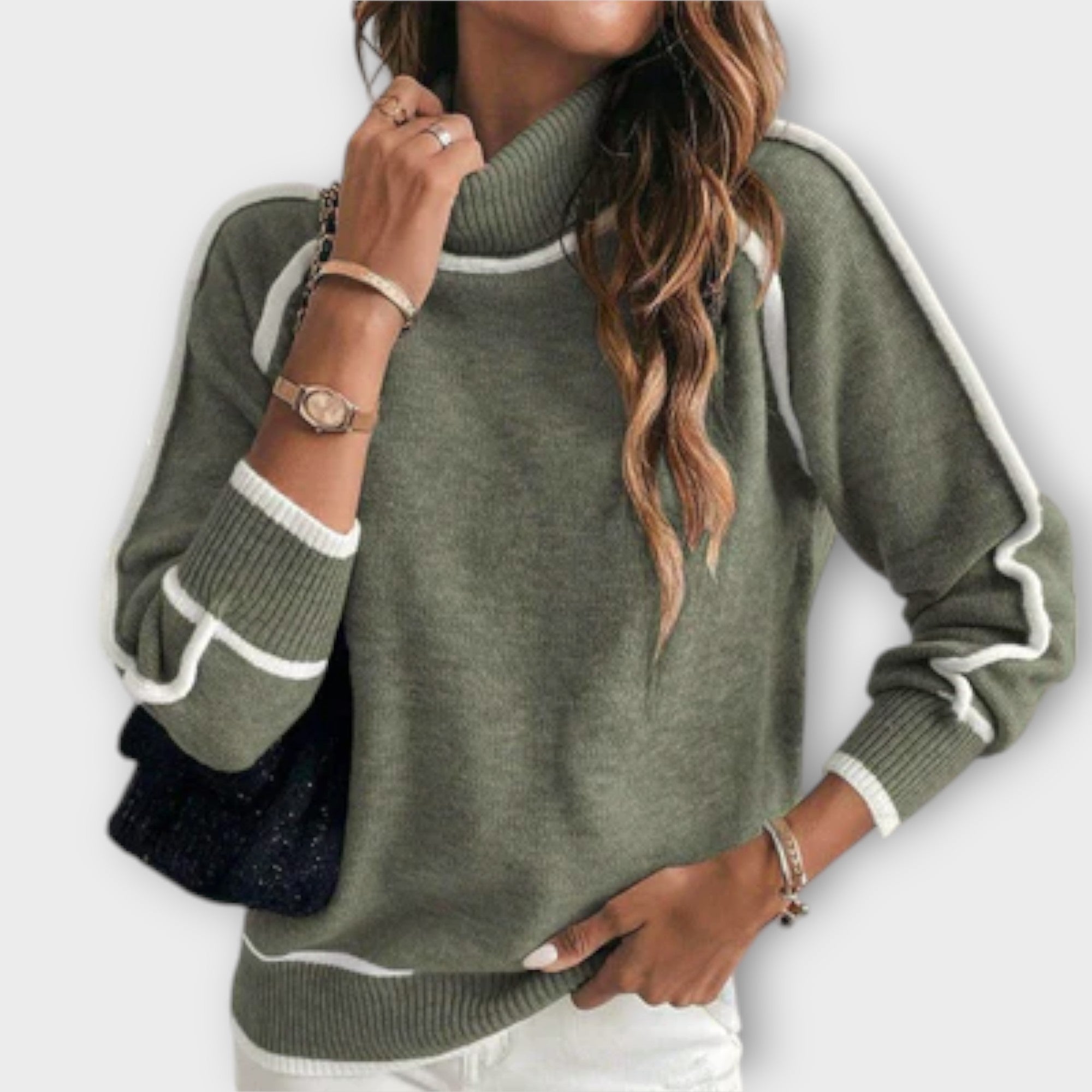 Kimberly Benn | Luxurious Olive Green Knit Sweater