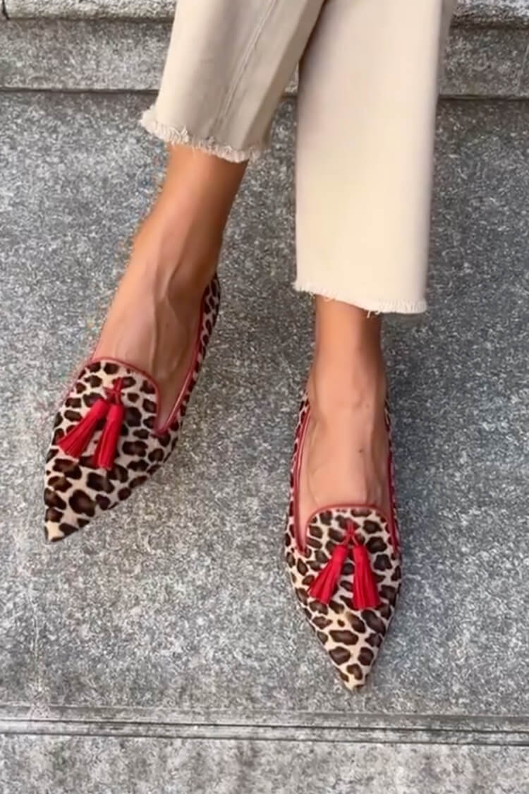 Kimberly Benn | Pointed Loafer With Red Tassels