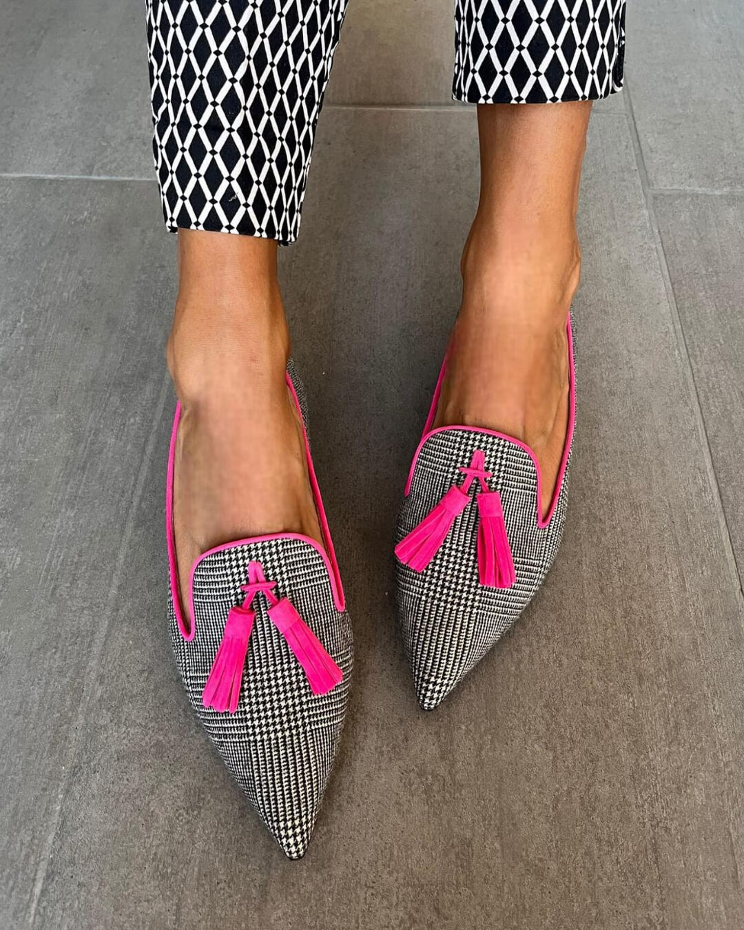Kimberly Benn | Pointed Loafer With Fluorescent Fringes