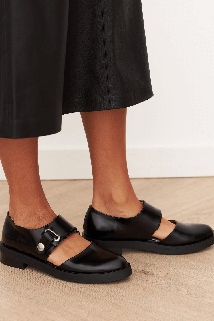 Kimberly Benn | Black Buckle Loafers