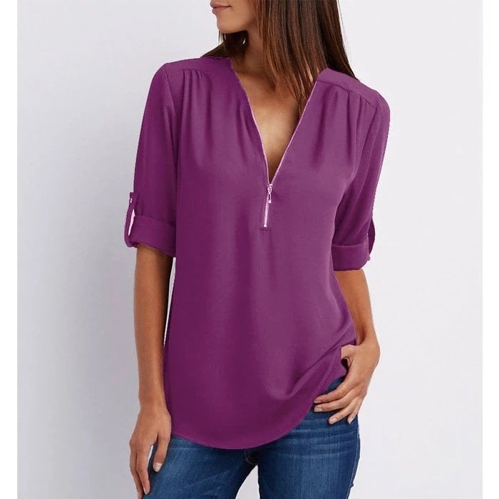 Kimberly Benn | Chic Zipper Blouse