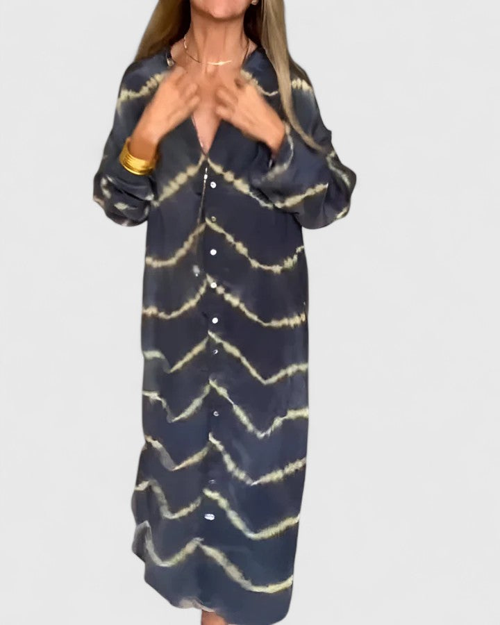 Kimberly Benn | Elegant Boho Striped Maxi Dress