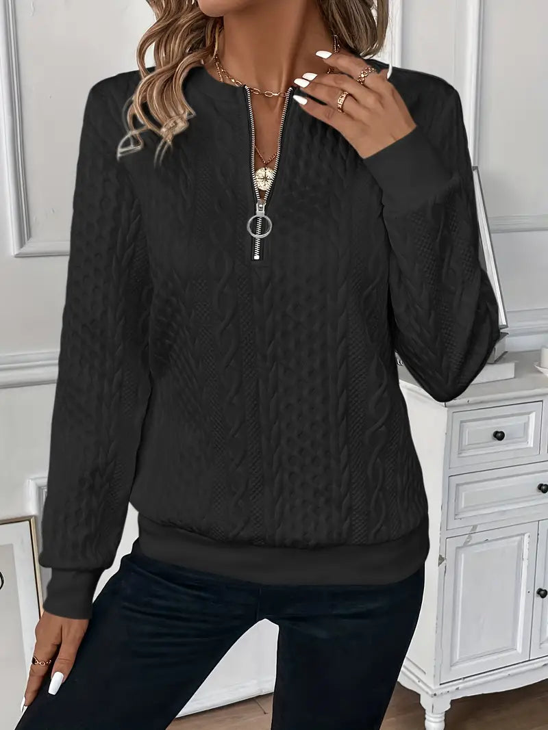 Kimberly Benn | Elegant Quarter-Zip Sweater