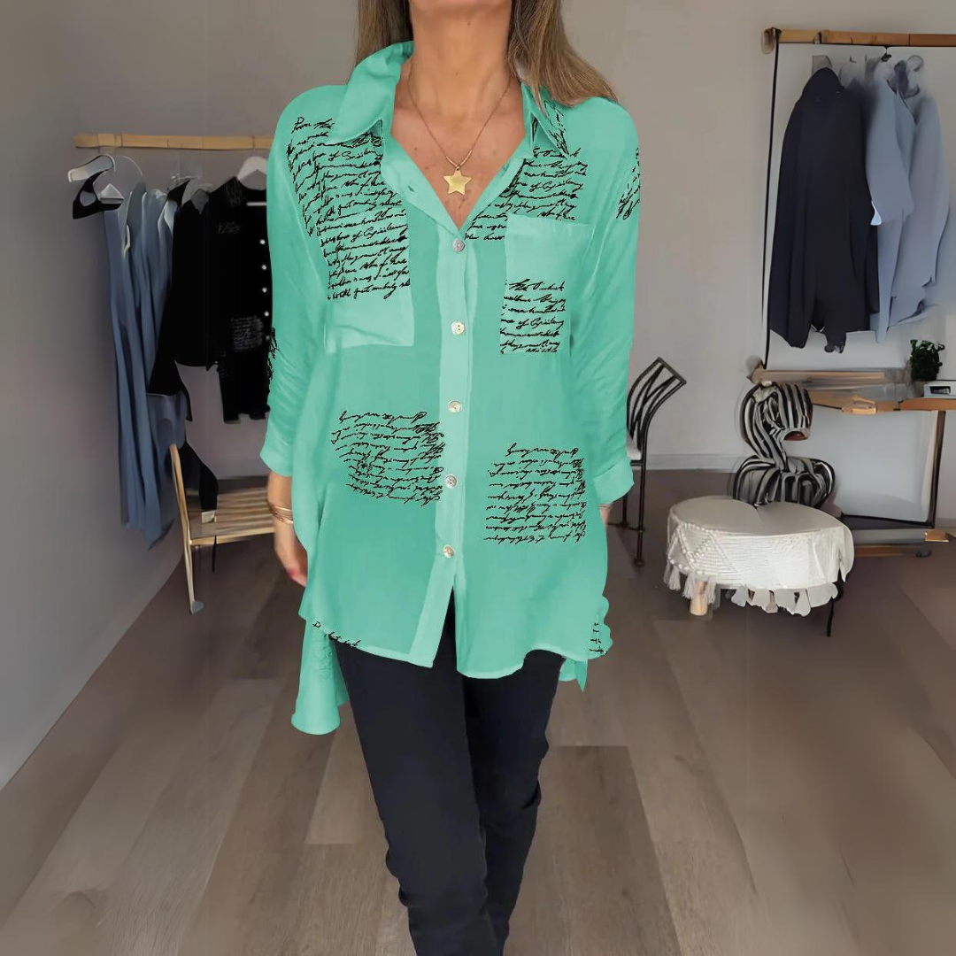 Kimberly Benn | Classic Handwritten Button-Up Shirt