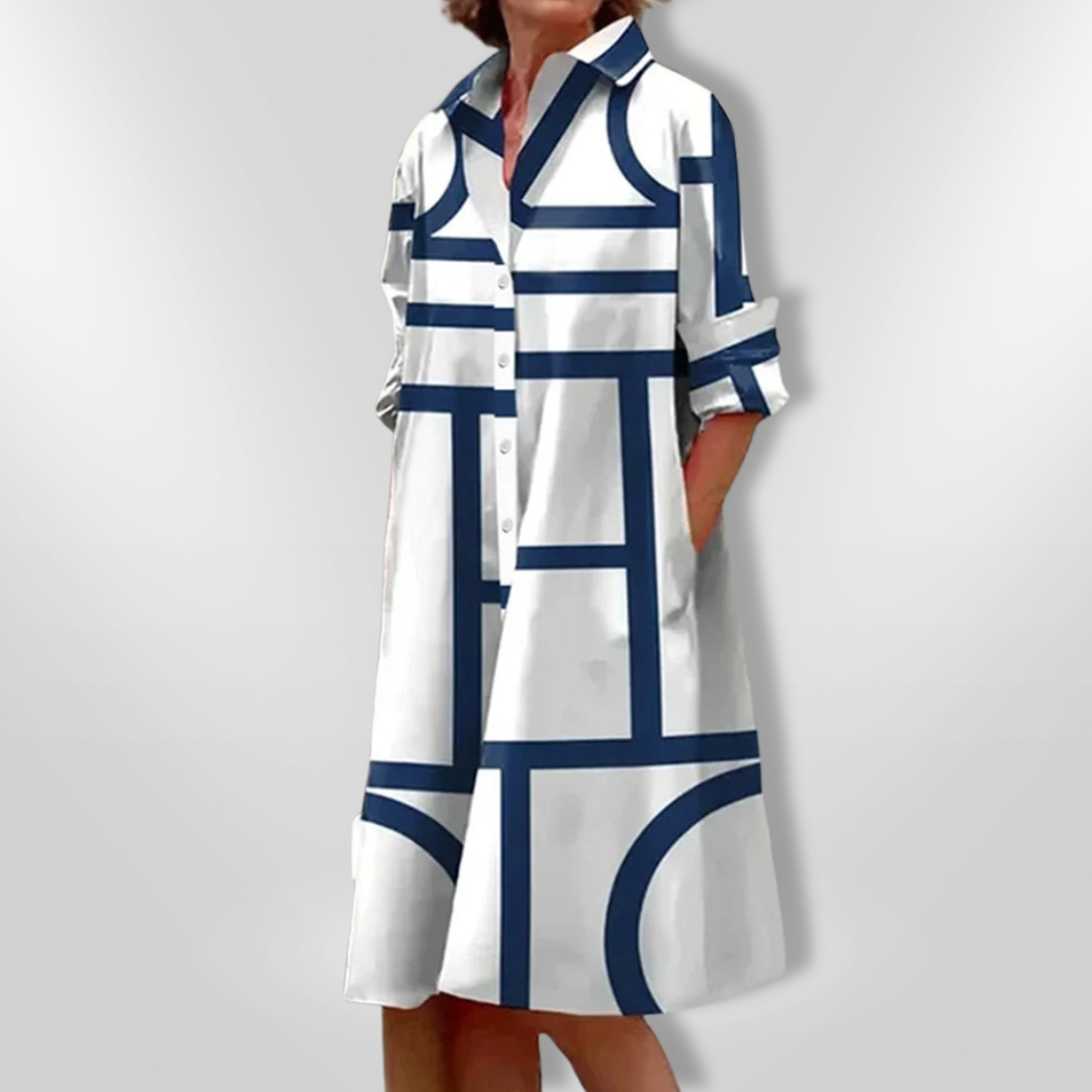 Kimberly Benn | Elegant Geometric Midi Dress