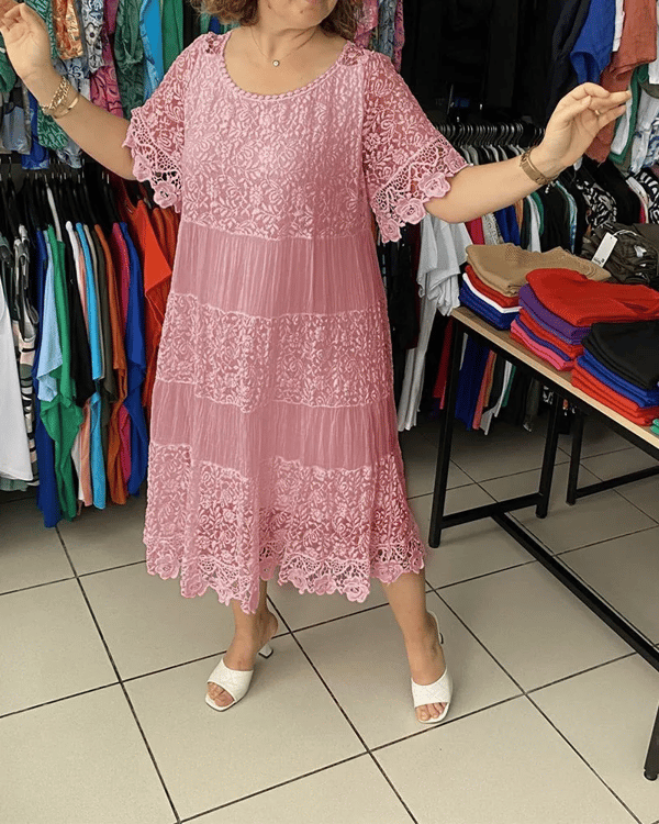 Kimberly Benn | Lace Panel Midi Dress