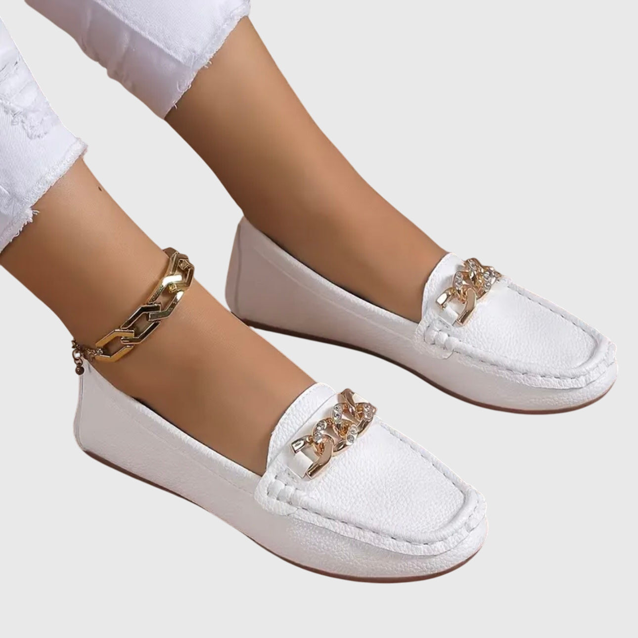 Kimberly Benn | Flat Diamond Buckle Loafers