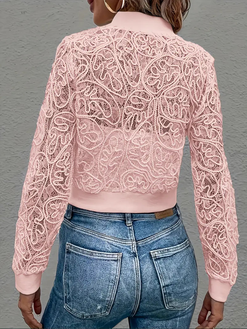 Kimberly Benn | Crop Lace Bomber