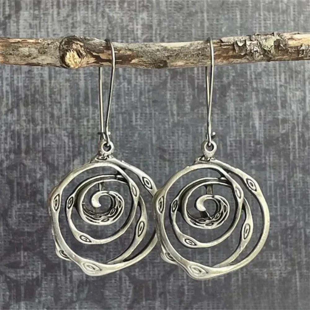 Kimberly Benn | Silver Earrings in Labyrinth Design