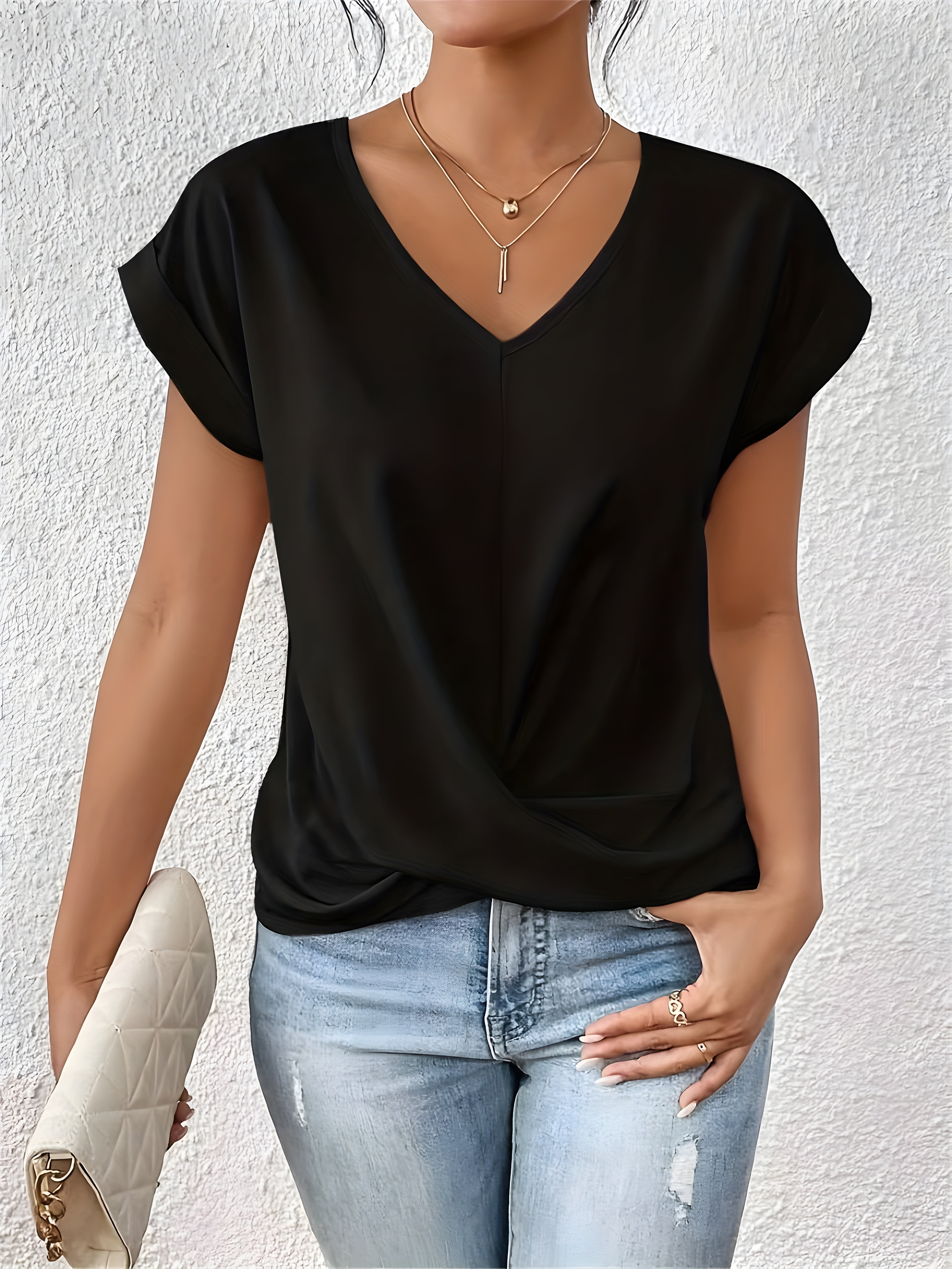 Kimberly Benn | Twist Front V-Neck Top