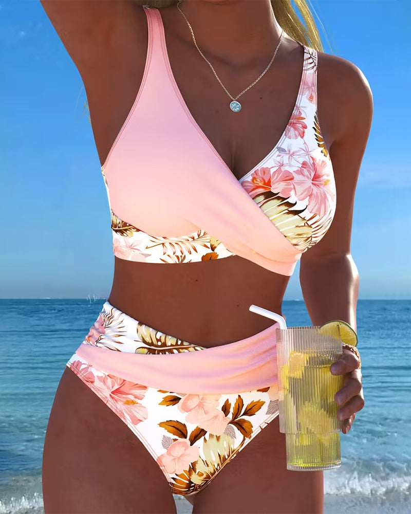 Kimberly Benn | Floral Contrast Cut-Out Bikini