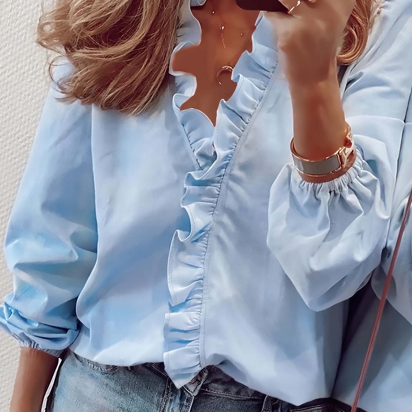Kimberly Benn | Ruffled V-Neck Blouse