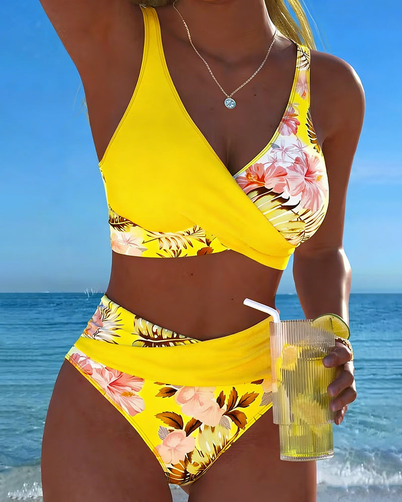 Kimberly Benn | Floral Contrast Cut-Out Bikini