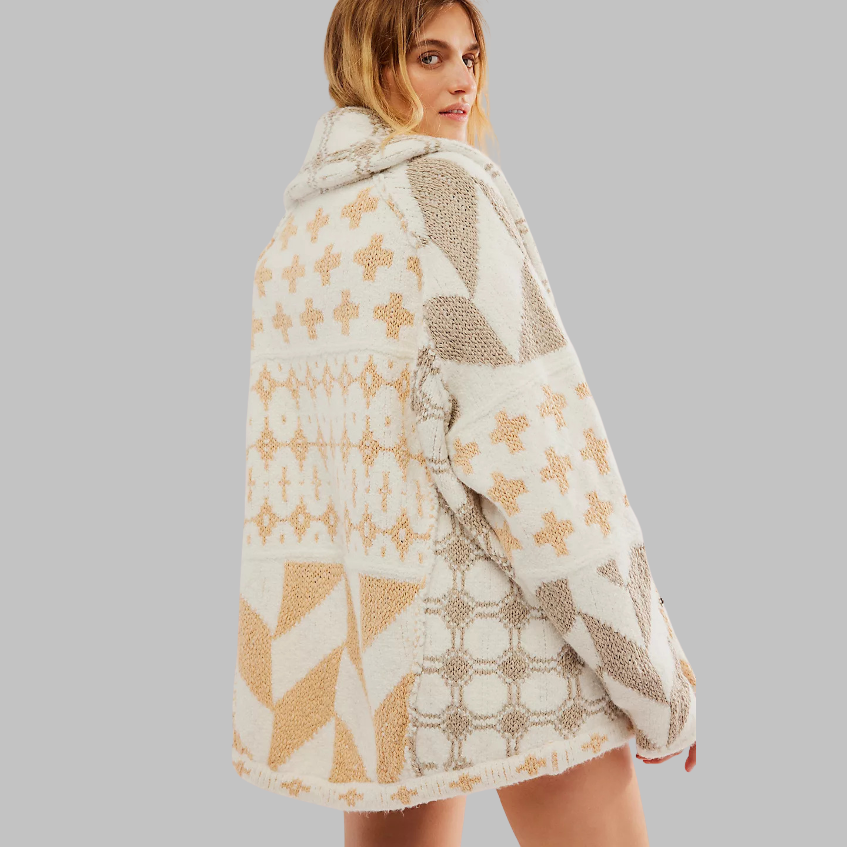 Kimberly Benn | Vintage Button Down Collar Long Sleeve Oversized Cardigan