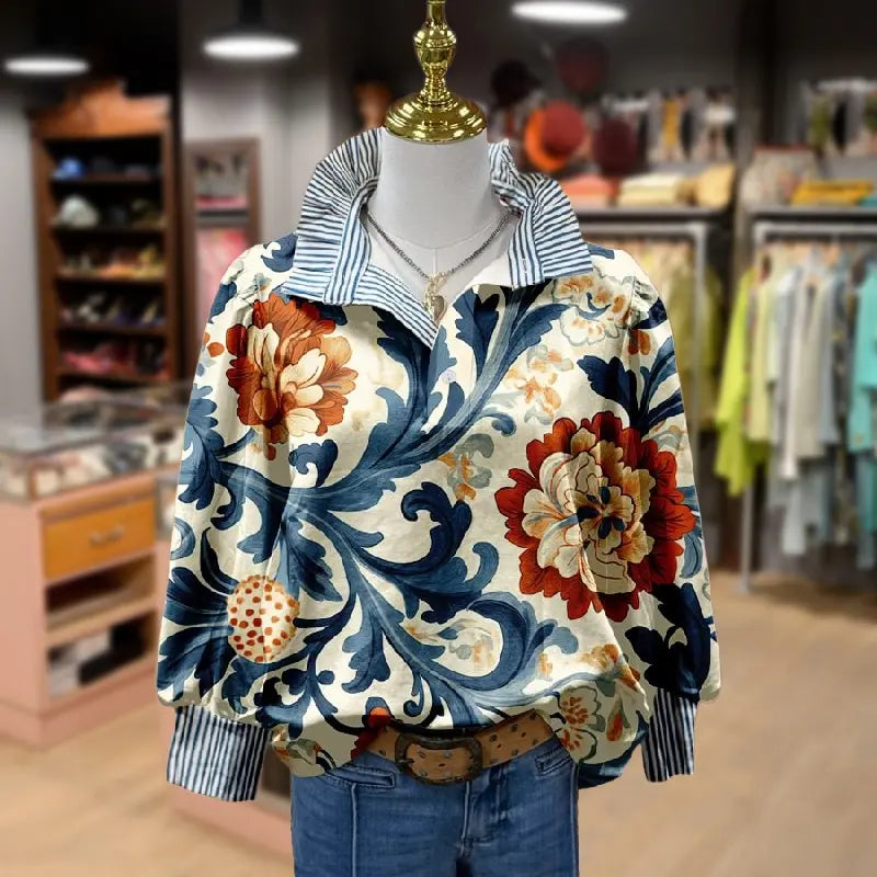 Kimberly Benn | Classy Vintage Floral Printed Blouse
