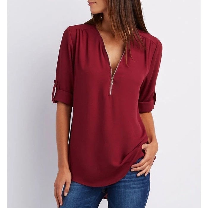 Kimberly Benn | Chic Zipper Blouse