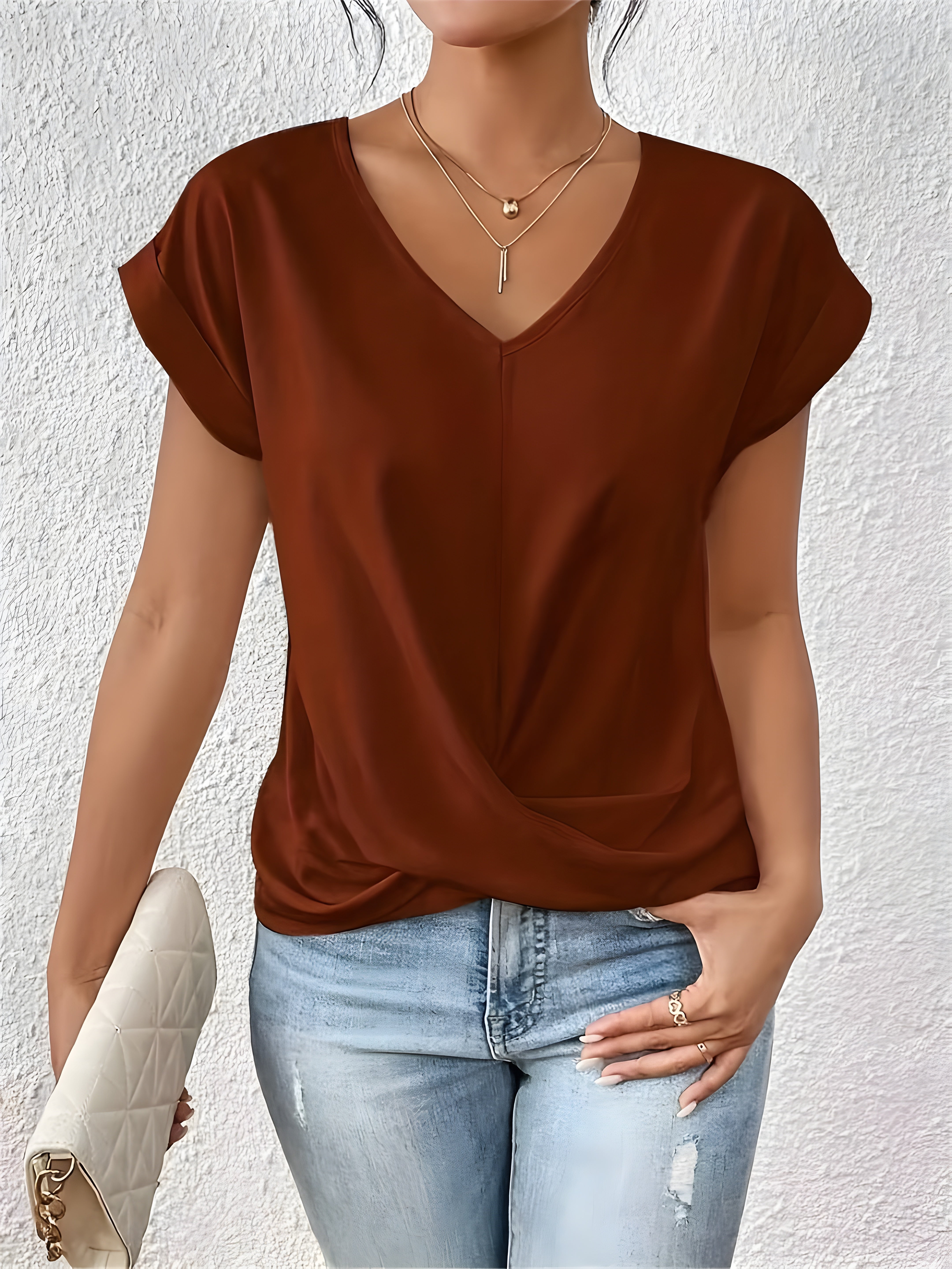 Kimberly Benn | Classic Twist Detail V-Neck Top