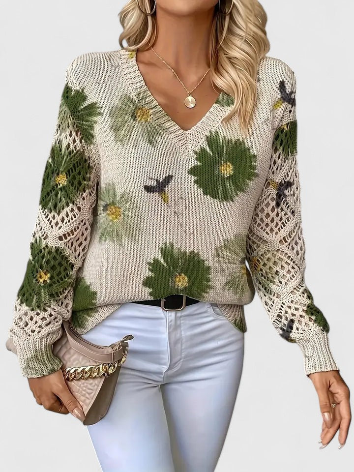Kimberly Benn | Elegant Floral Knit Sweater