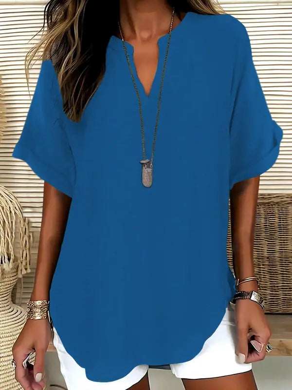 Kimberly Benn | Casual Plain Short Sleeve Blouse