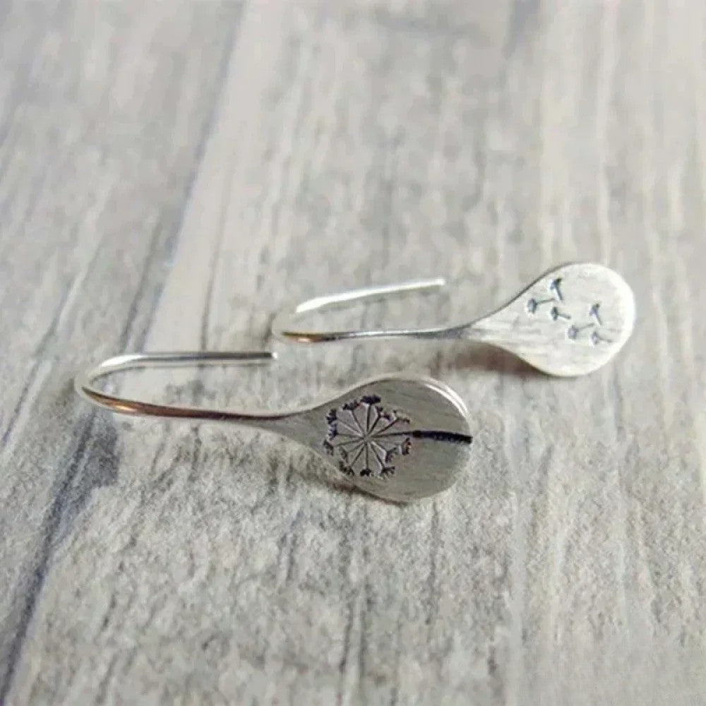 Kimberly Benn | Silver Earrings In Dandelion Leaf Design