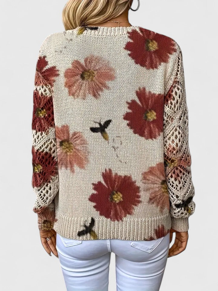 Kimberly Benn | Elegant Floral Knit Sweater