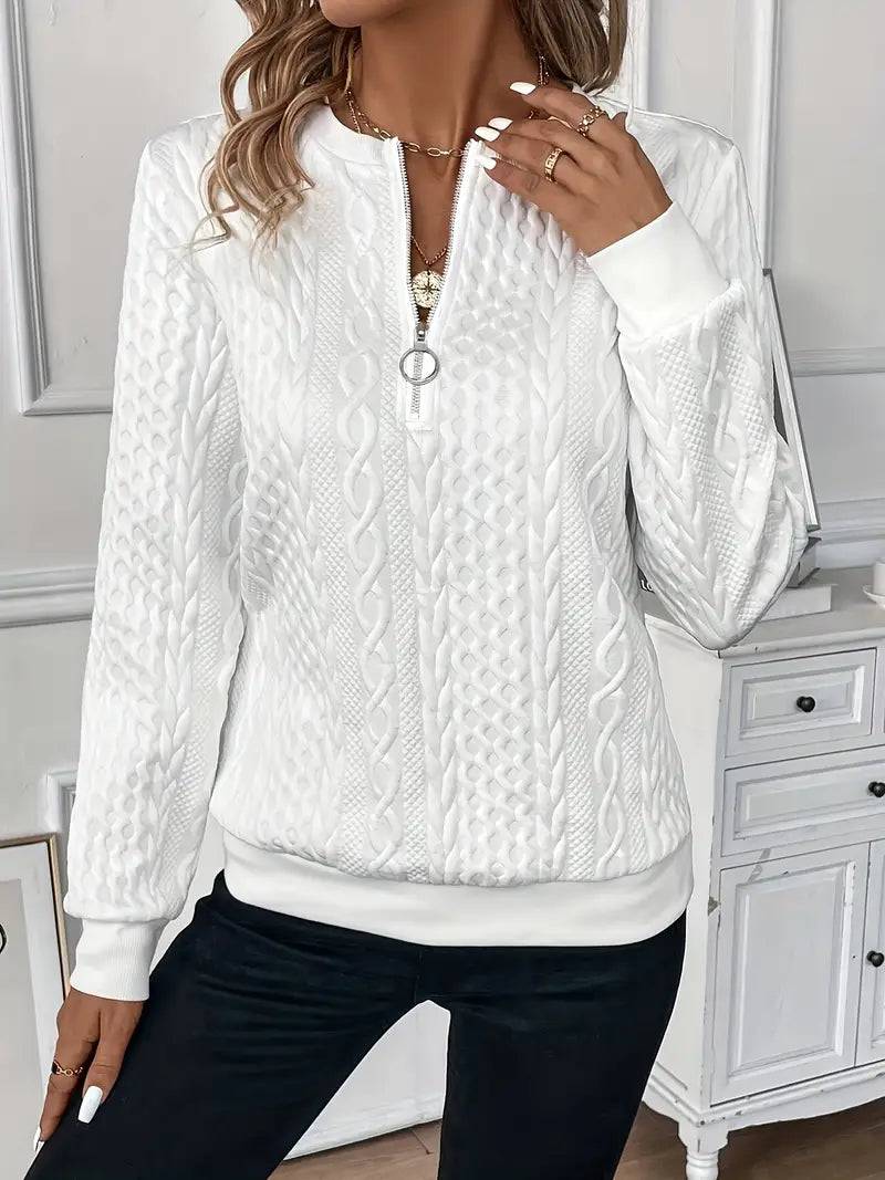 Kimberly Benn | Elegant Quarter-Zip Sweater