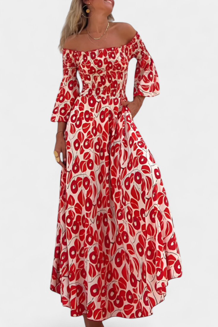 Kimberly Benn | Floral Off-the-Shoulder Dress