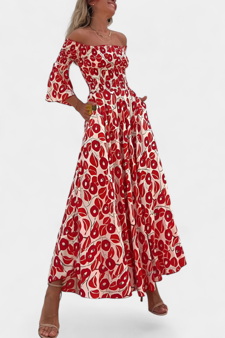 Kimberly Benn | Floral Off-the-Shoulder Dress