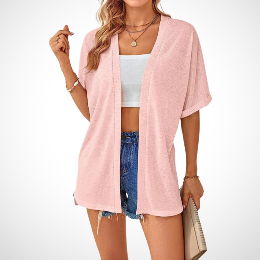 Kimberly Benn | Stylish Flowy Short Sleeve Cardigan